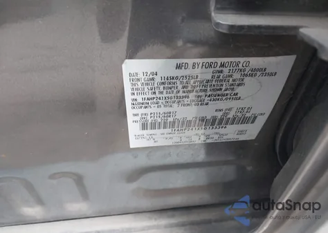 2005 Ford Five Hundred Sel from USA, damaged, VIN 1FAHP241X5G133396